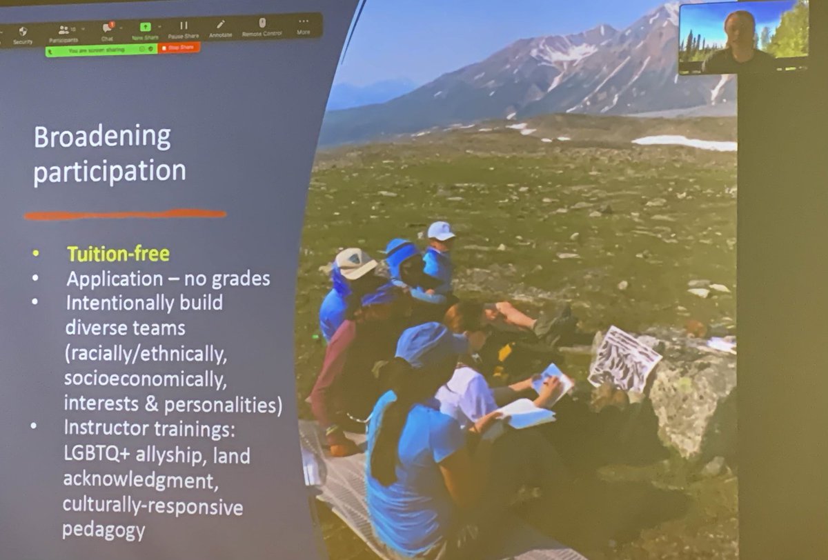 csiddowa's tweet photo. Joanna Young speaking about @insp_girls_exp, at #PolarSTEM Workshop @UMaine @Alpinesciences . Right on theme with the work of the workshop— broadening access and participation, to diversify #polarscience https://t.co/rNuIuJpPU5