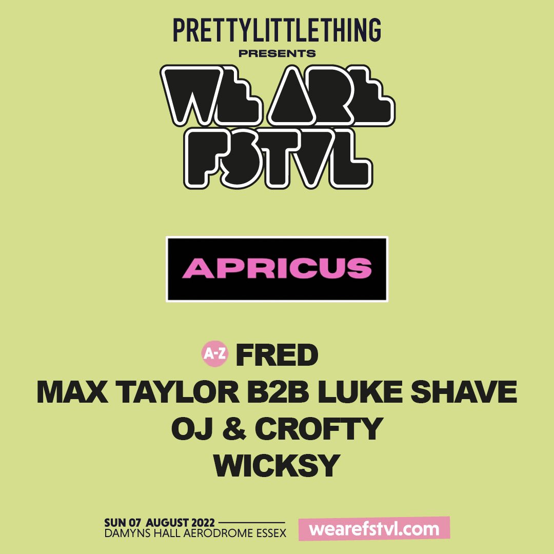 We are buzzing to be hosting a stage at WE ARE FSTVL 2022 next Sunday ! Gonna be vibes all day😎 Huge thanks to all of the support we have received so far❤️

If you haven’t already… discounted tickets can be bought through link in bio