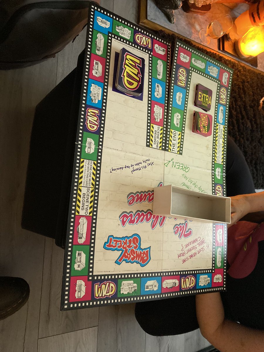 Meowskavitch's tweet photo. It’s phase 2 of #Neighbours day. Board game underway… next up: Pin The Pony on Maloney. @skullsandrobots @Helenfaerieart #CelebratingNeighbours https://t.co/7ULbTMq7BU