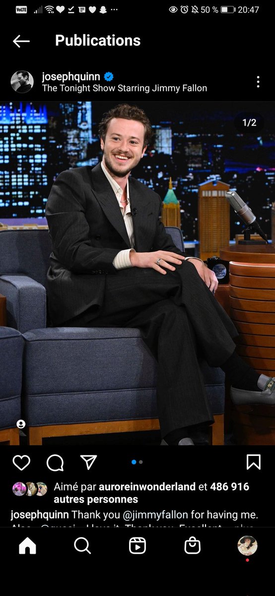 JosephQuinnFra1's tweet photo. Nouvelles photos insta de Joseph Quinn. Il a ajouté celles de quand il était au #thetonightshow avec #JimmyFallon #josephonfallon https://t.co/EisVUVGUFL