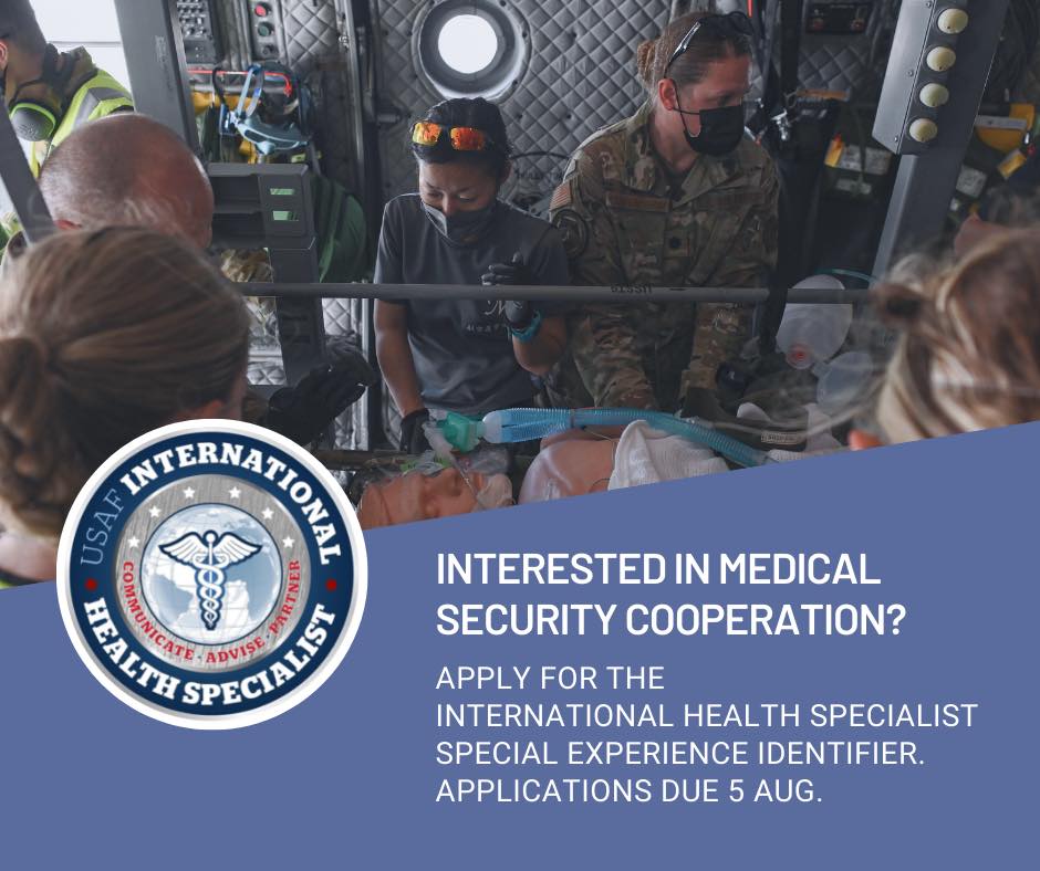 APPLICATIONS DUE NEXT FRIDAY: 2022 Q3 IHS Special Experience Identifier applications are due 5 August. Find applications for all three SEI levels here: kx.health.mil/.../Internatio…