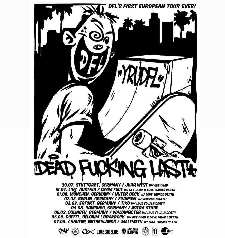 Dead Fucking Last start their Eurotour tomorrow and they share a lot of their dates with Love Equals Death. The tour starts in Stuttgart (DE) and ends n Arnhem (NL). #DFL #loveequalsdeath