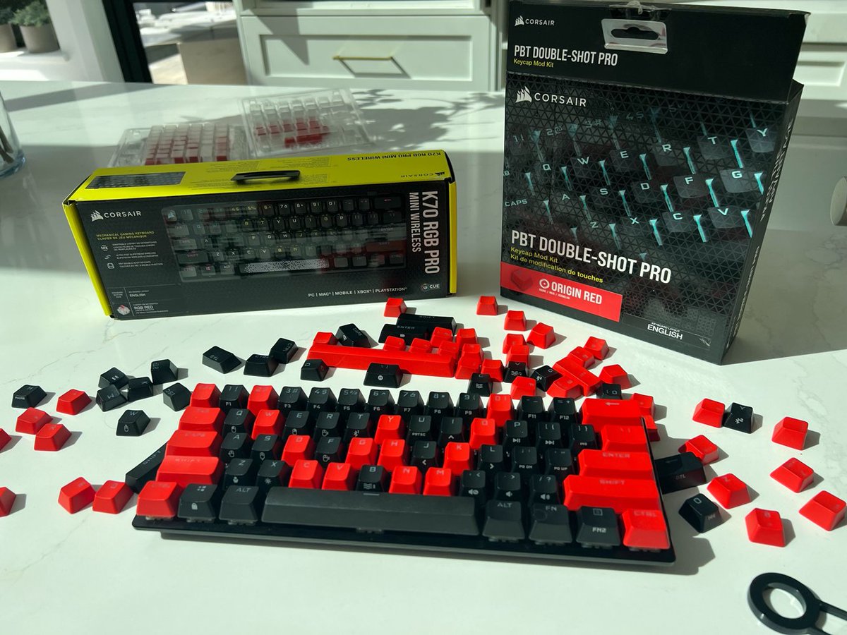 Sacriel's tweet photo. My experience so far with the @CORSAIR K70 Pro Mini?
Small in size, big in Ws

Customize one for yourself at: https://t.co/3CPngpLx0f
Or enter for a chance to win from my sponsor
✔️Follow me and @CORSAIR
✔️Like + Retweet
 Winner will be drawn July 31st!! https://t.co/cwuuChxtIn
