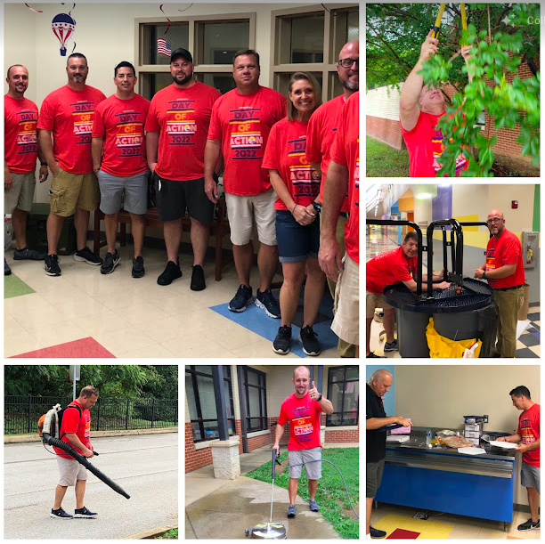 A huge THANK YOU to @UnitedWayOcoee and Coca Cola Consolidated for all the help this morning at Mayfield Elementary. Thank you for investing your time and energy into our school. #DayofAction22