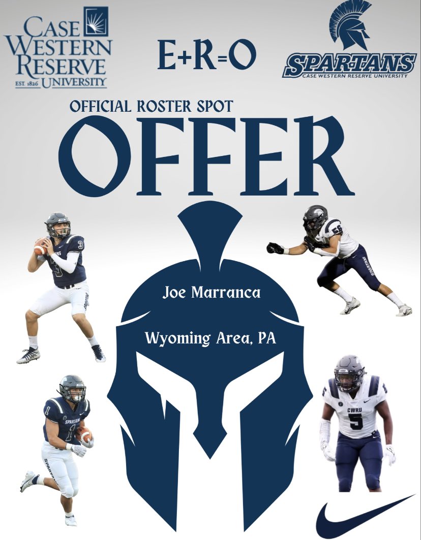I’d like to thank <a href="/CoachSlesh/">Dereck Slesh</a> and <a href="/CoachWMiller/">Warren Miller</a> for the offer of a roster spot at <a href="/CWRUFootball/">CWRU Football</a>!
