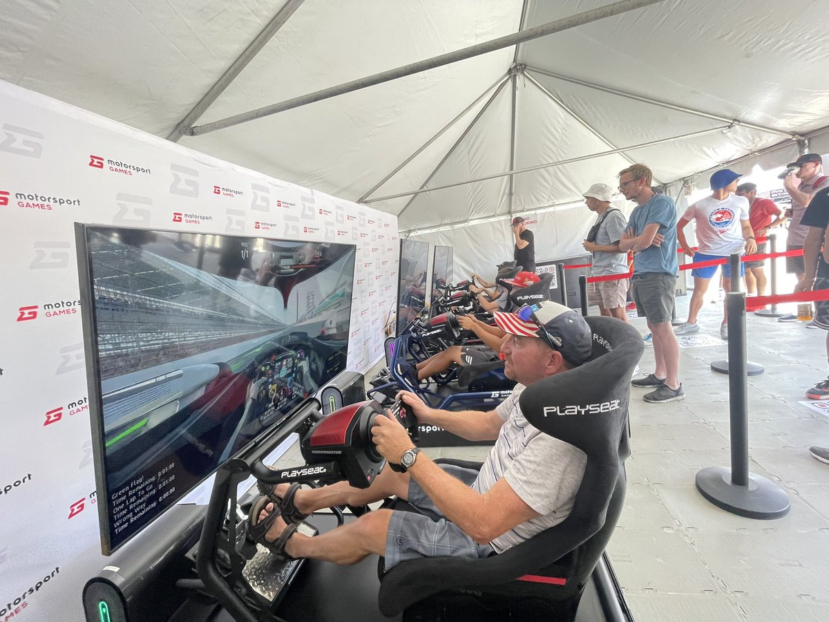 Everyone’s having a great time playing @rFactor2 here at @IMS! If you’re at the Fan Midway come join us and unlock a behind the scenes look at the upcoming @indycargame 🔥