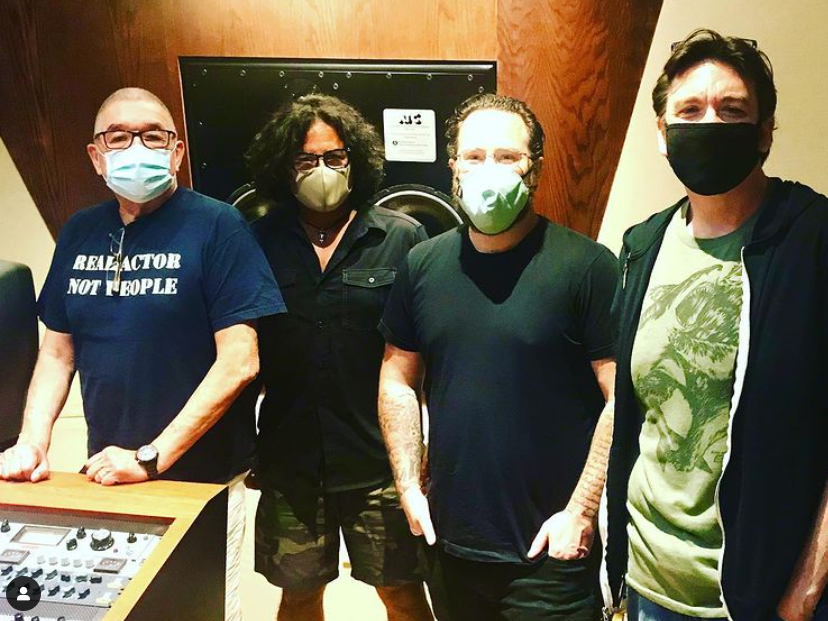 #flashbackfriday via <a href="/StevieSalas/">Stevie Salas</a> In a San Diego studio with Legend/Actor Graham Greene narrating our new doc The Water Walker...Graham turned our great film into an AMAZING film...Masks and all L to R Graham Greene, Me, James Burns and Kevin Munroe #SeeingRed @thewaterwalker2