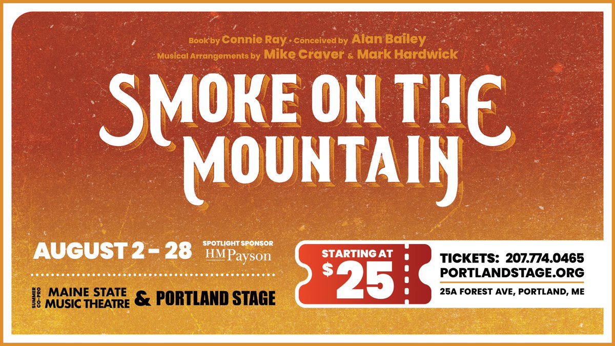 In collaboration with Maine State Music Theatre we are thrilled to be performing this hilarious and heartwarming musical story on our stage (Portland Stage). Don't miss PREVIEWS starting next Wednesday and of course OPENING NIGHT next Friday!
Buy Tickets: portlandstage.org/show/smoke-on-…