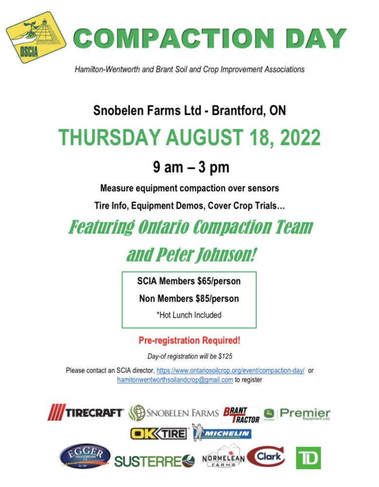 Clark Agri Service (@clarkagri) on Twitter photo Looking forward to this event!
Register online here:
ontariosoilcrop.org/event/compacti…
Or contact <a href="/johannaburrows/">johanna lindeboom, CCA-ON</a> for tickets.
#ontag #compaction Looking forward to this event!
Register online here:
ontariosoilcrop.org/event/compacti…
Or contact <a href="/johannaburrows/">johanna lindeboom, CCA-ON</a> for tickets.
#ontag #compaction