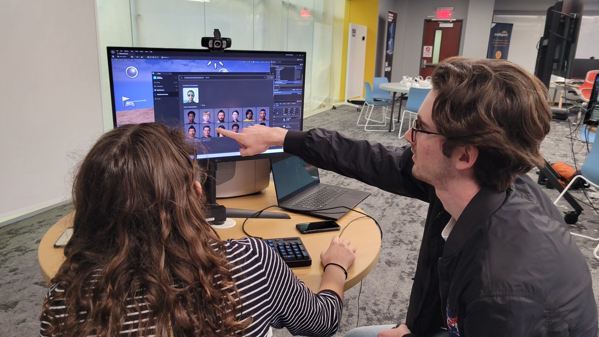 Things got a little uncanny at our Open House today, hosted by our amazing #VirtualProduction &amp; #ImmersiveFilmmaking Guild led by Jesse Murdock &amp; Michael Searle. We had a blast creating our own #metahuman avatars using #3Dscanning, cleanup in <a href="/Blender/">Blender 🔶</a> &amp; staged in <a href="/UnrealEngine/">Unreal Engine</a>!