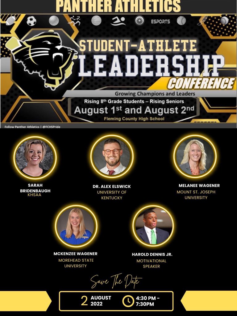 co_fleming's tweet photo. Student Athletes, Monday is approaching quickly! We have a lot of amazing speakers lined up and ready to go! Sign in starts at 8:30 in the high school lobby. #LoveBlackBleedGold @flemingschools https://t.co/BoybFsKgqo