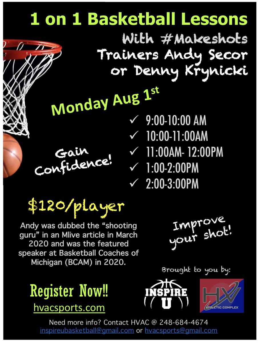 So much demand for 1 on 1 lessons that we just added a few more lessons with #MakeShots trainer, @coachmsoukup! Looking forward to seeing @Mr_Krynicki @coachmsoukup and @secorsig instill shooting confidence in so many players! #Inspired #MakeShots