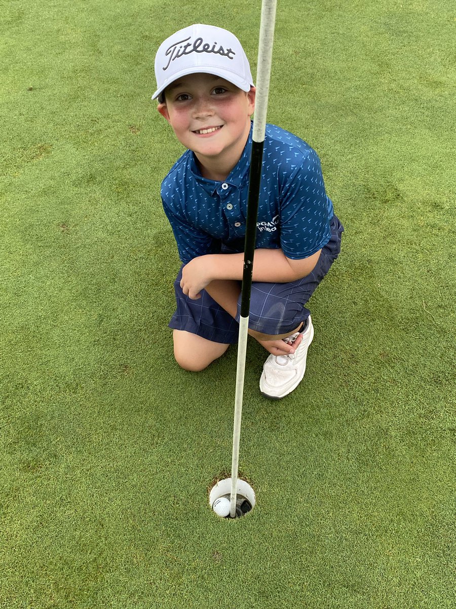 Future Sayville Golfer Max with his first hole in one (at 10 years old). On number 8 at West Sayville, 148 yards, Driver.