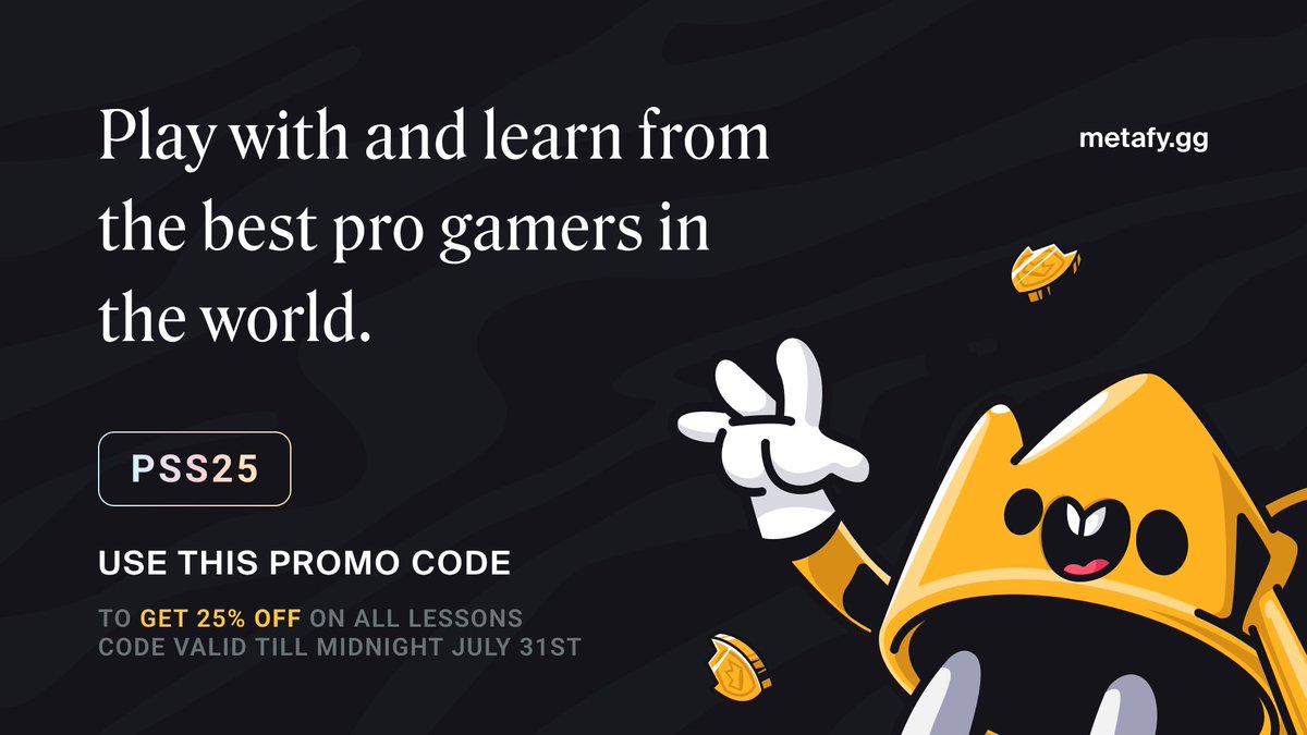 New promo code who dis? Take full advantage of this promo by booking with me! I got y'alls backs! Time to get better!
metafy.gg/@poppinswiss