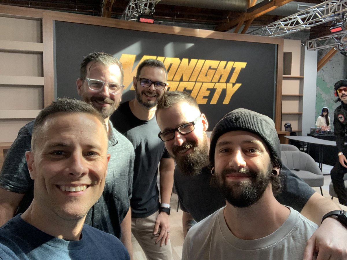 Quinn DelHoyo (@quinndelhoyo) on Twitter photo The dev team is getting ready. <a href="/YoGregs/">Greg Cox</a> <a href="/MaximumTheRyan/">Ratboy</a> <a href="/mcginnism/">Kevin McGinnis</a> <a href="/artofbacon/">Darren Bacon</a> We see you creepin’ <a href="/DrDisrespect/">Dr Disrespect</a> #MidnightSocietyLA The dev team is getting ready. <a href="/YoGregs/">Greg Cox</a> <a href="/MaximumTheRyan/">Ratboy</a> <a href="/mcginnism/">Kevin McGinnis</a> <a href="/artofbacon/">Darren Bacon</a> We see you creepin’ <a href="/DrDisrespect/">Dr Disrespect</a> #MidnightSocietyLA