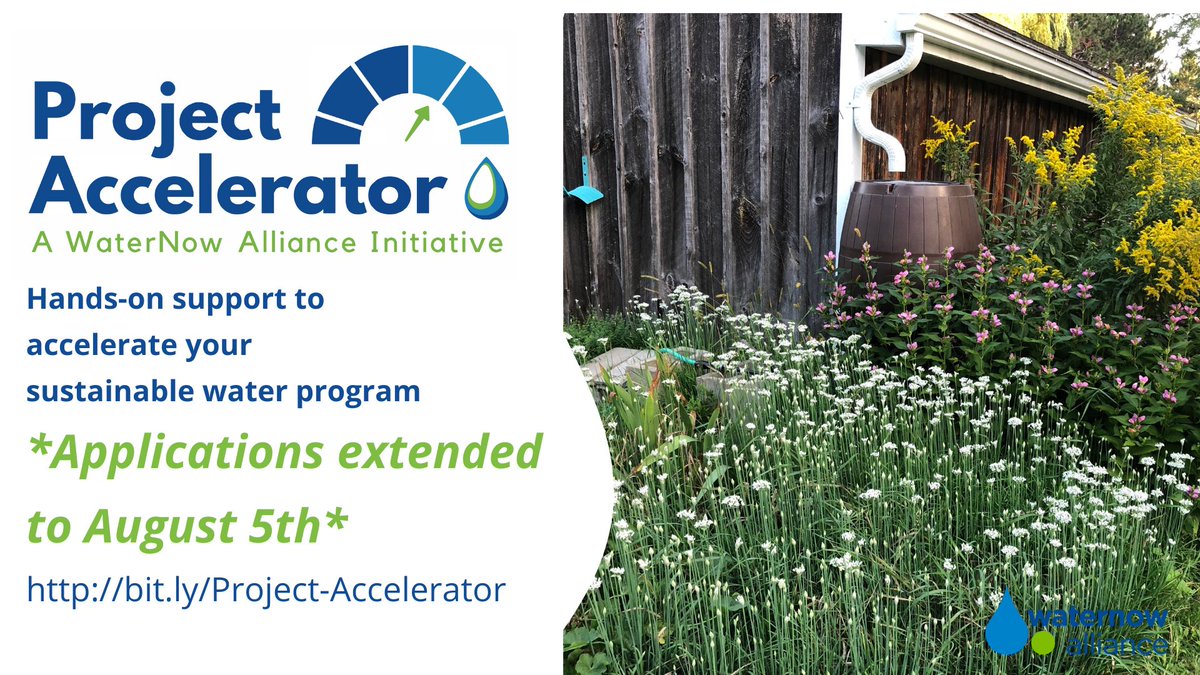 WaterNowOrg's tweet image. Did you hear? We extended the application deadline for our equity-focused #ProjectAccelerator to August 5! Learn more & apply here: