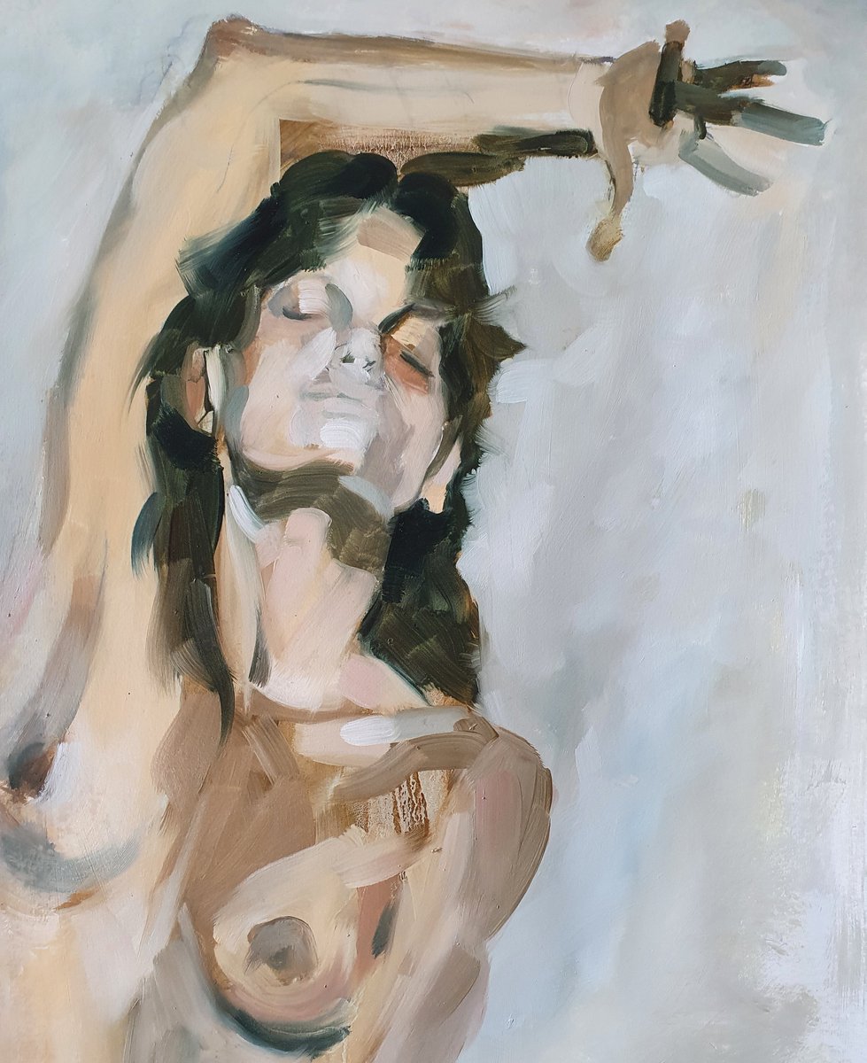 The joy of working with a fabtastic model #oilpainting #figure #POSE #modelling #painting #life