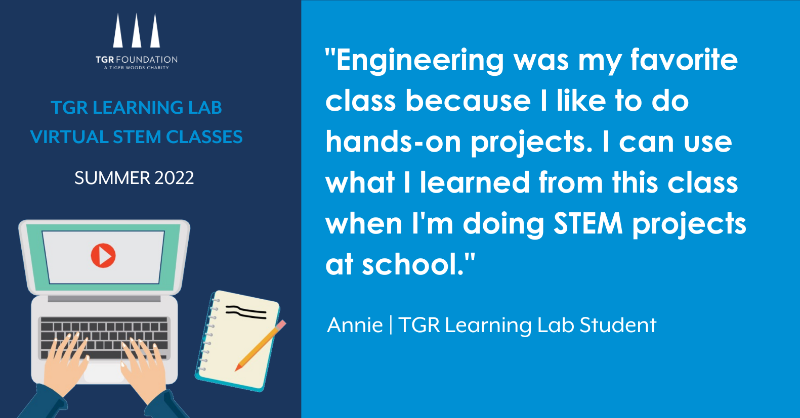 TGRFound's tweet photo. This week 7-12 grade students participating in our virtual summer STEM courses finished their last week of the session. Swipe to see some of their favorite classes and highlights from the experience. #STEMisLife
