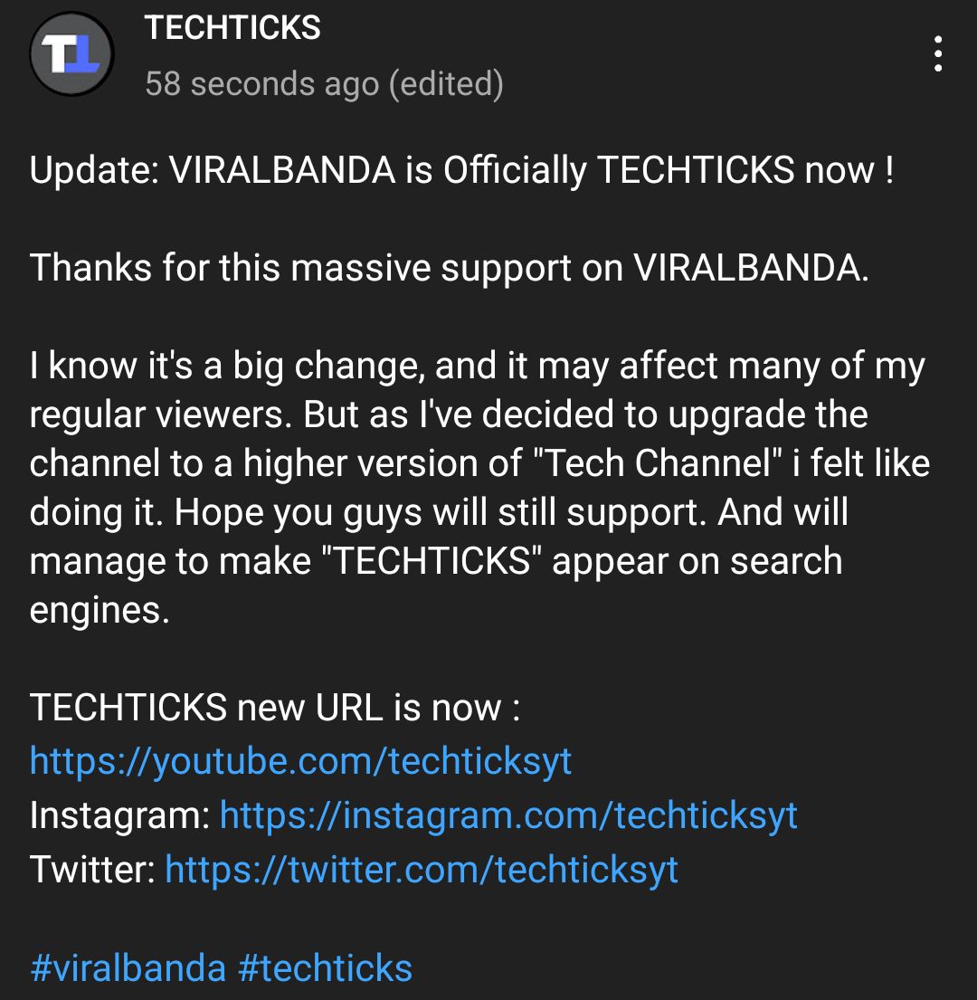 techticksyt's tweet image. Thanks to all ❣️
#techticks #viralbanda