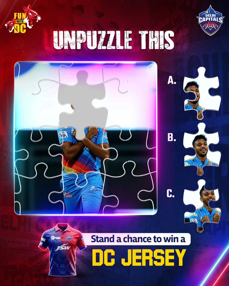 #FunWithDC 💙

Select the correct 🧩 to complete this iconic Wakanda Forever celebration by <a href="/Sakariya55/">Chetan Sakariya</a> 🤩

Stand a chance to win your own DC Jersey 👕🎁

#YehHaiNayiDilli