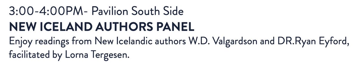 On Sunday afternoon I’ll be in the Gimli Park Pavilion talking writing with Lorna Tergesen and W.D. Valgardson <a href="/Icelandicfest/">Islendingadagurinn</a>