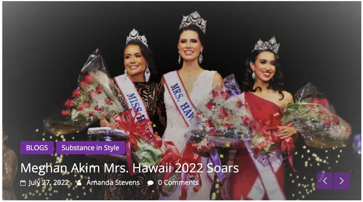 HawaiiIRL's tweet photo. Meghan Akim Mrs. Hawaii 2022 Soars: This year marks the 45th Anniversary of the Mrs. America pageant and representing Hawaii is Meghan Kakuhihewa Akim. 

https://t.co/Km143VplrR

Post by Amanda Stevens
Photo by Steven Bern https://t.co/AnC6e8mHHM