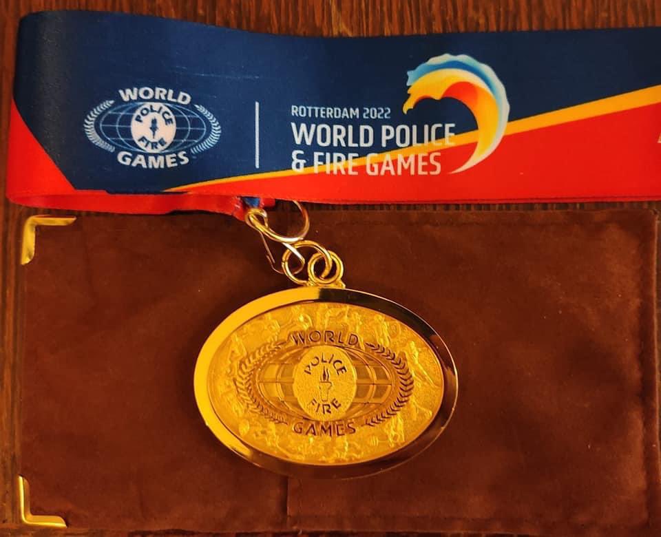 Gold and new competition record for Garda Aidan Greene from Athy Garda station at the World Police &amp; Fire Games in Rotterdam. Aidan topped the podium in the Push Pull weightlifting competition following up on his win at the China Games in 2019. #wpfgrotterdam2022 #wpfg2022