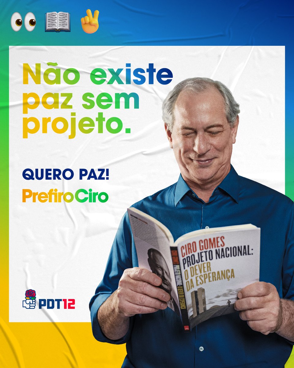 cirogomes's tweet photo. É isso, minha gente. Não existe paz no Brasil sem projeto. Bom final de semana pra todo mundo! #PrefiroCiro https://t.co/YQmy62BdNa