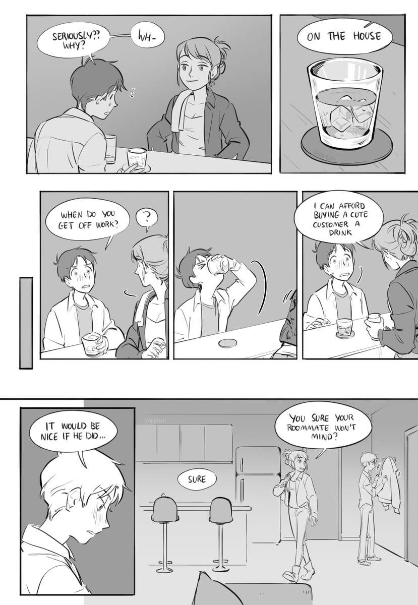 [Chapter 4] (1/2)
roommate stenny comic,
uhh tw underage drinking? I mean he's 18 but.. yea

anyway this is *the* ch. basu helped me most with 🥺 it's much better than the first draft. thank you babe @shokikita  💖 