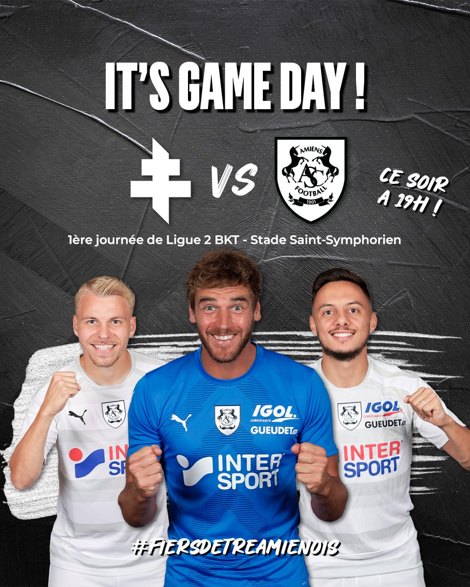 🔥𝑰𝑻 '𝑺 𝑮𝑨𝑴𝑬 𝑫𝑨𝒀 𝒀 𝒀 !🔥

⚔️ J1 de <a href="/Ligue2BKT/">Ligue 2 BKT</a> 
🆚 <a href="/FCMetz/">FC Metz ☨</a> 
⌚️ 19H 🏟 Stade Saint-Symphorien
📺 <a href="/PVSportFR/">Prime Video Sport France</a>

#FCMASC
#FiersDetreAmienois ⚪️⚫️