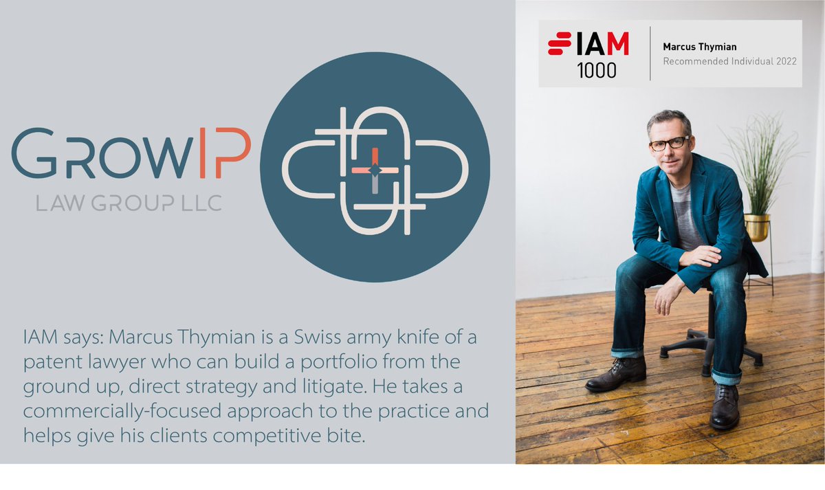 GrowIPLaw's tweet photo. Please join us in congratulating co-founder Marcus Thymian for being included in the IAM Patent 1000 for 2022. #PatentLaw #TechnologyArtist #EngineeringLife #RevolutionInAI #CrossDisciplinaryGuru https://t.co/pkCIj4vVld