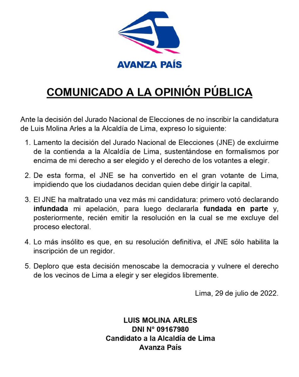 Rafael López Aliaga tweet media