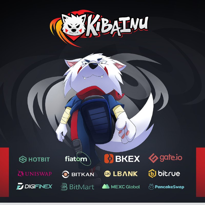 KibaInuWorld's tweet photo. With multiple CEX/DEX's now listing $KIBA globally, Its easier than ever to join the #KIBAKREW! 🏆

@Hotbit_news @Fiatom_io @BKEXGlobal @gate_io @Uniswap @BitKanOfficial @LBank_Exchange @BitrueOfficial @DigiFinex @BitMartExchange @MEXC_Global @PancakeSwap https://t.co/vAFhTTUrFE