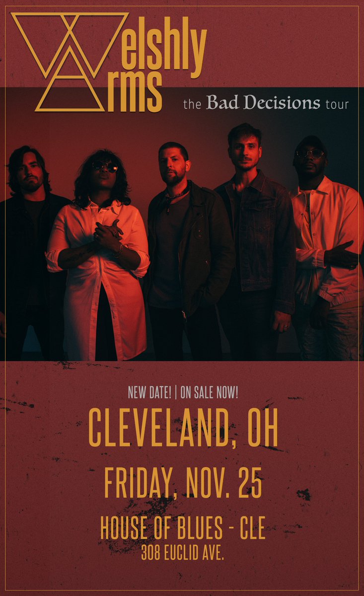 welshlyarms's tweet photo. CLEVELAND! 

We'll see you back at the @hobcleveland on Friday, Nov. 25 (day after Thanksgiving). Presented by @TheSummitFM. 

We always look forward to this one! 

Tickets on sale now. #welshlyarms

🎟:https://t.co/Rpa4W0rBzl https://t.co/LMp53mkxJZ