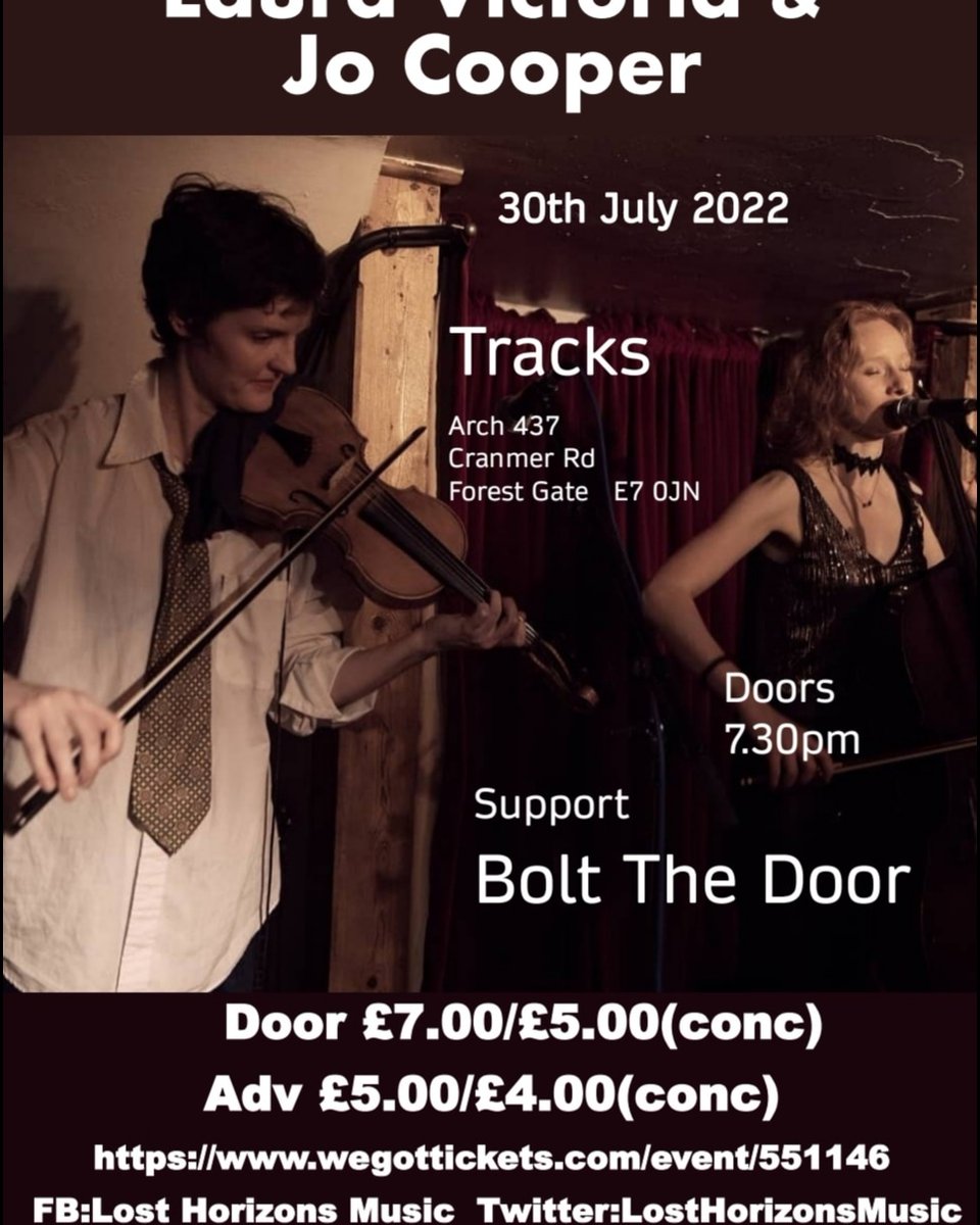 We shall have such larks  30th July at Tracks Bar E7.  Use the numerous buses on a day of strike and give the  #RMT picket a nod of solidarity at #Stratford  Many buses for the 2 mile distance to #ForestGate - #livemusic from <a href="/LaLauraVictoria/">Laura Victoria</a> and @JoCooper and <a href="/BoltTheDoor/">Billy Goldstein</a>