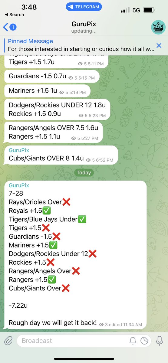 GuruPix_'s tweet photo. Nope we don’t win everyday. That’s why transparency is key. The stock market isn’t up everyday either. Still up +1.22u on the week! Free link in bio for premium picks… ‼️‼️‼️ https://t.co/2FfBvn31W7
