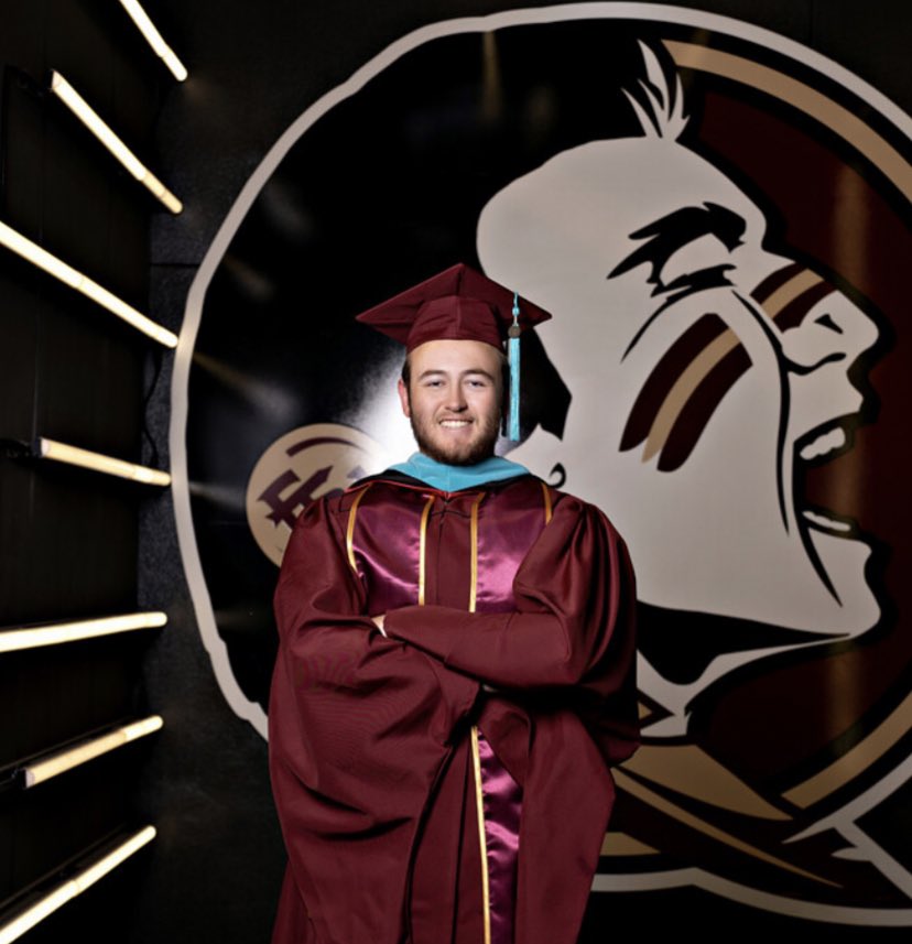 JRosenberry51's tweet image. Graduated with my Masters degree today and got back in time to start practice. Thank you to everyone who supported me this past year too. Next step is starting my MBA in August. Go Noles!