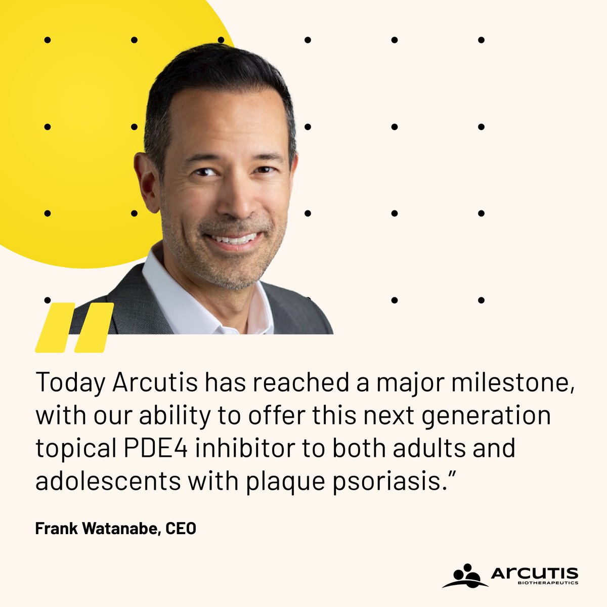 #NEWS: The @US_FDA has approved our steroid-free, topical cream for the treatment of adults and adolescents with #plaquepsoriasis. Read more: ow.ly/8tMt50K7J56 

#CompanyMilestone #FDAapproval #DermTwitter
