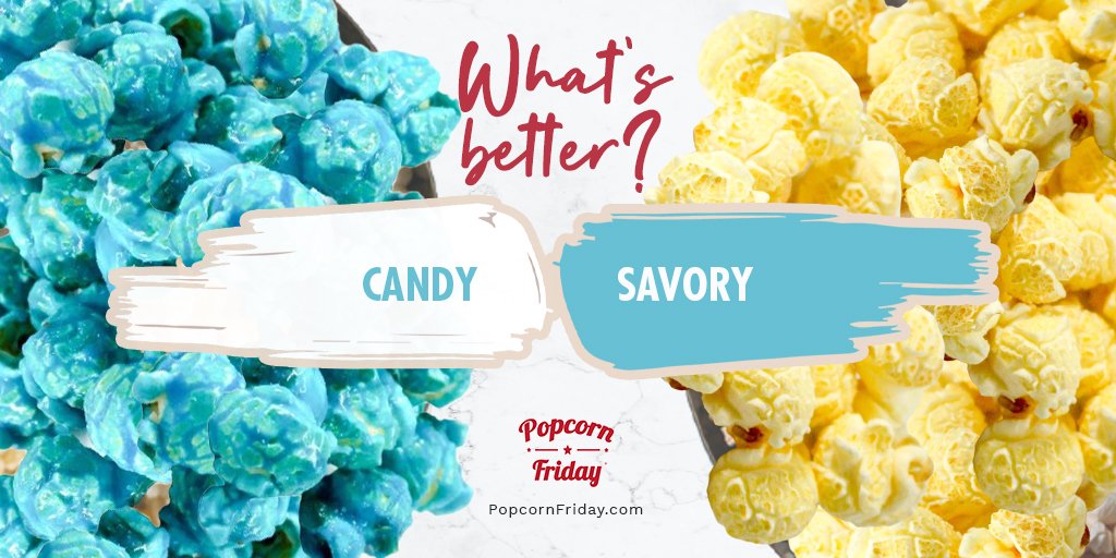 Which popcorn collection do you prefer❓ Candy 🍬 or savory 🍗?

Don't worry! You don't have to choose. Both are available online!
➡️ PopcornFriday.com/collections

#PopcornFriday #thisorthat bit.ly/3EyKlzT
