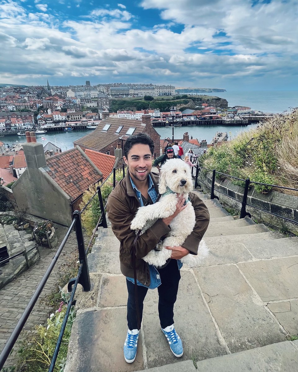 Birthday Adventures with my pal Oslo exploring Whitby and the North Sea Coast 🌊 Thank you Lucy Emery for more beautiful memories ♥️ #birthdayboy #whitby #yorkshire #yorkshirecoast