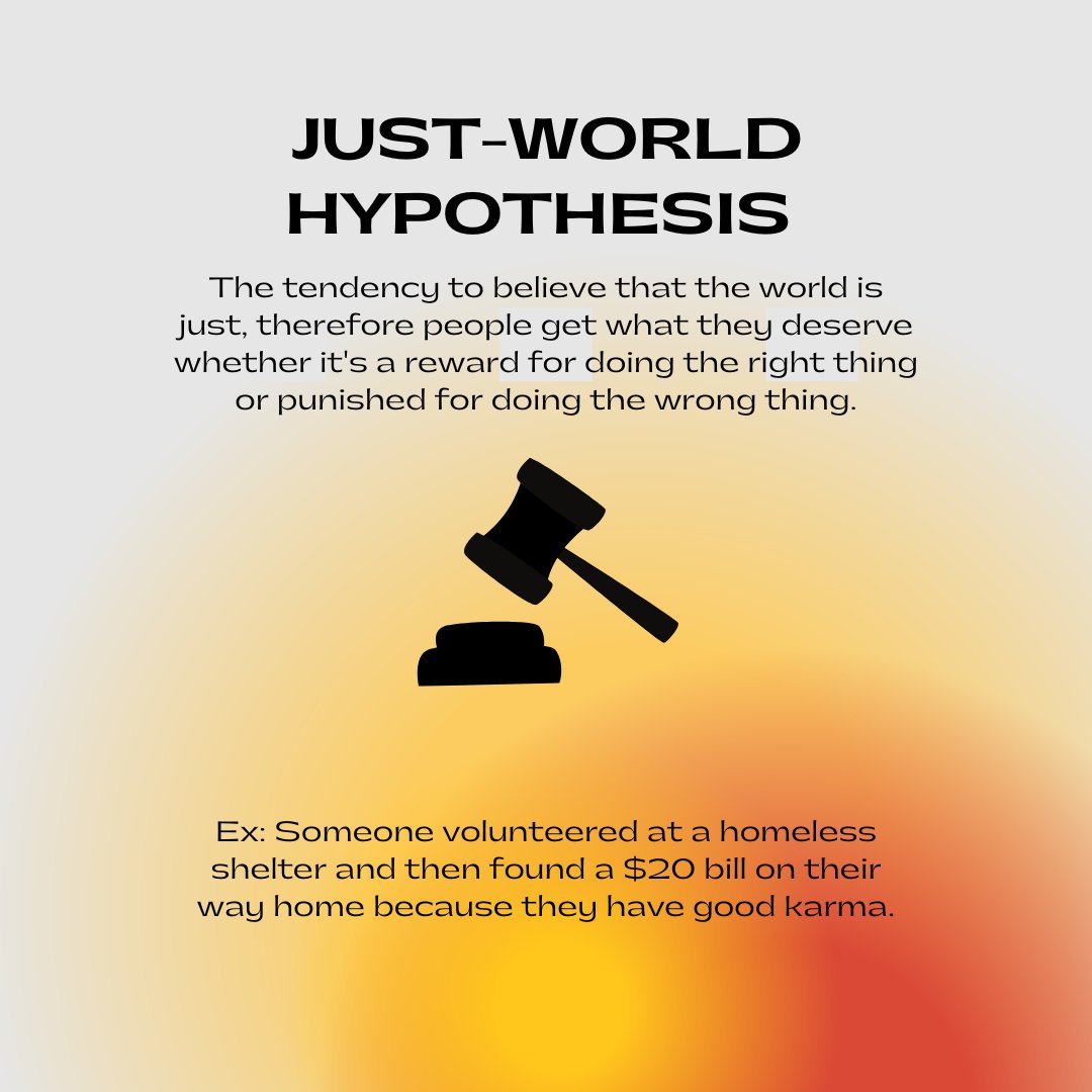 clearforkpsych's tweet photo. Cognitive bias #8: Just-World Hypothesis!

#psychology #psychtwitter #just #justworld #hypothesis #fallacy #thinkingerrors #bias #cognitivebias #socialpsychology #learnmore https://t.co/bmLtMbyF63