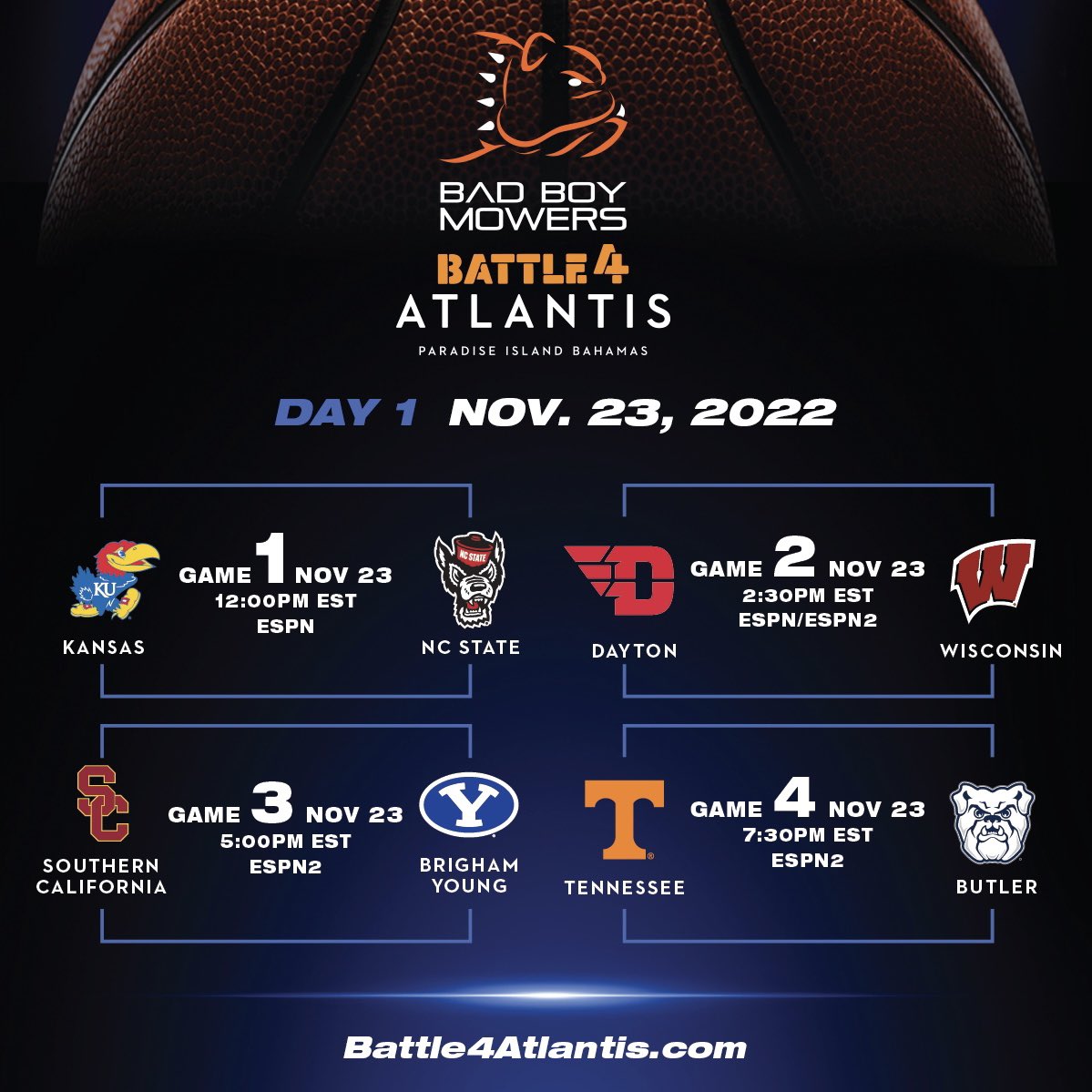 B4AOfficial's tweet photo. Mark your 🗓 because Day 1 of the  @badboymowers Men’s #Battle4Atlantis  games are set! 🔥 

Buy your tickets now at https://t.co/SfM0crXL9I https://t.co/Lavw2g1KQS