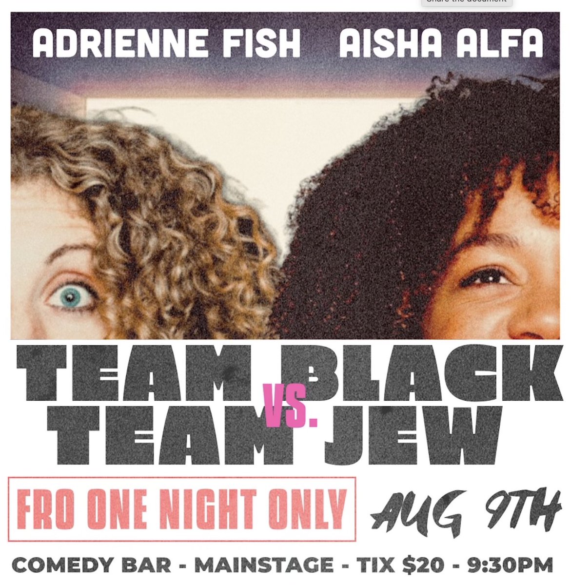 It's happening!!! I'll be in #Toronto for a few nights and I get to throw a stand up comedy party with @adrienne_fish at @comedybar AUG 9th @ 9:30! Come have all the fun in the entire world ever!!! Get tix now before it's sold out: comedybar.ca/shows/fro-one-…