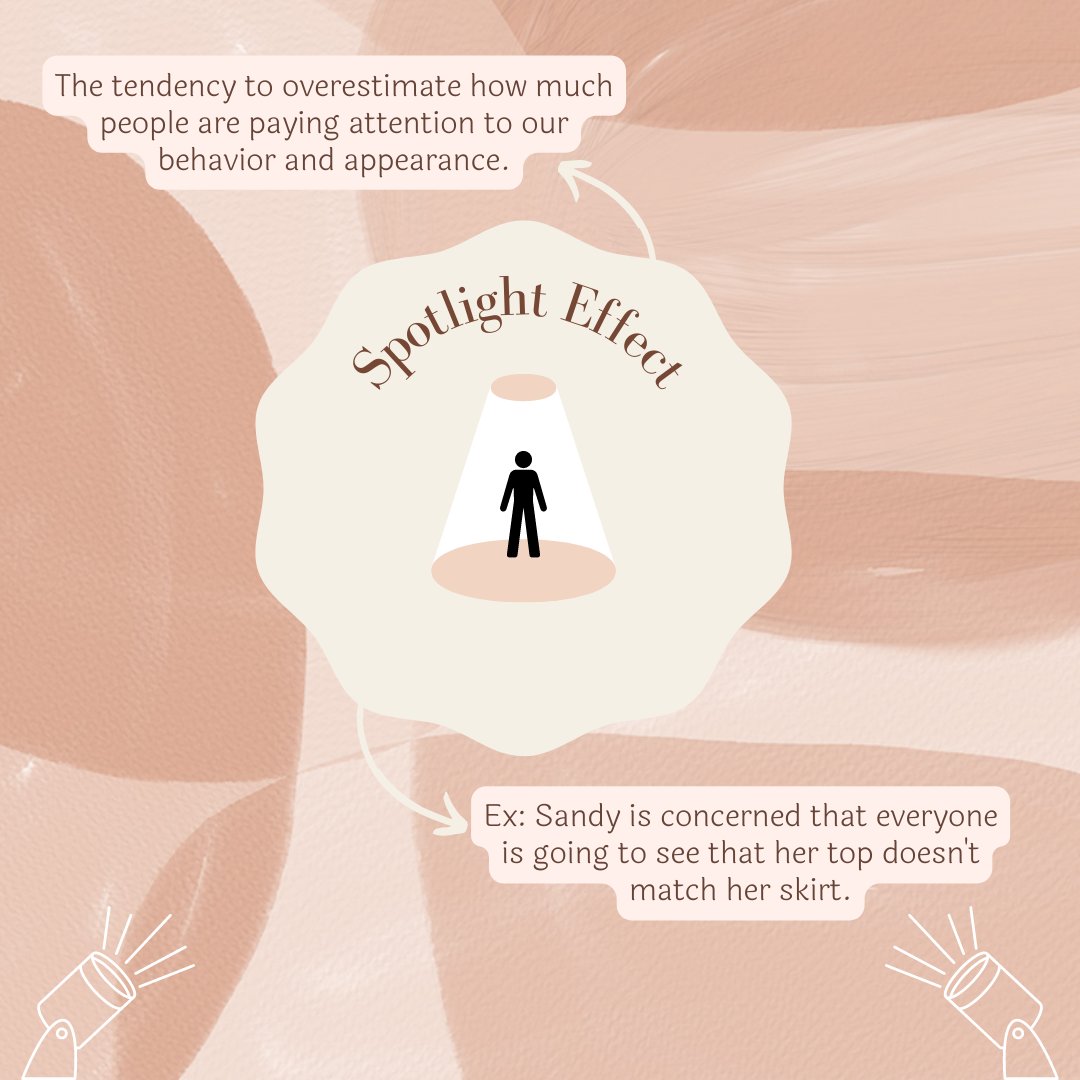 clearforkpsych's tweet photo. Cognitive bias #12: Spotlight Effect!

 #psychology #interestingfacts #clearfork #thinkingerrors #learnmore #fallacy #didyouknowfacts #psychologyfacts #clinicalpsychologist #cognitivebiases #socialpsychology #psychologist #psychology_health #clinicalpsychology #psychtwitter https://t.co/ocnMiPYMc8
