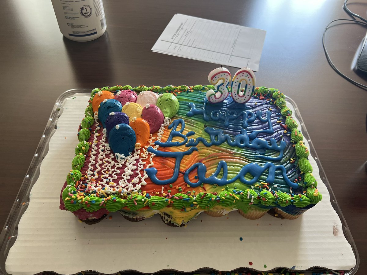 The nurses and ancillary staff at my  resident continuity clinic got me a birthday cake. My heart is full, and I am super grateful. Glad to bring in 30 with such an awesome work family. #residency #medtwitter #pgy3 #birthday #gratitude #big30