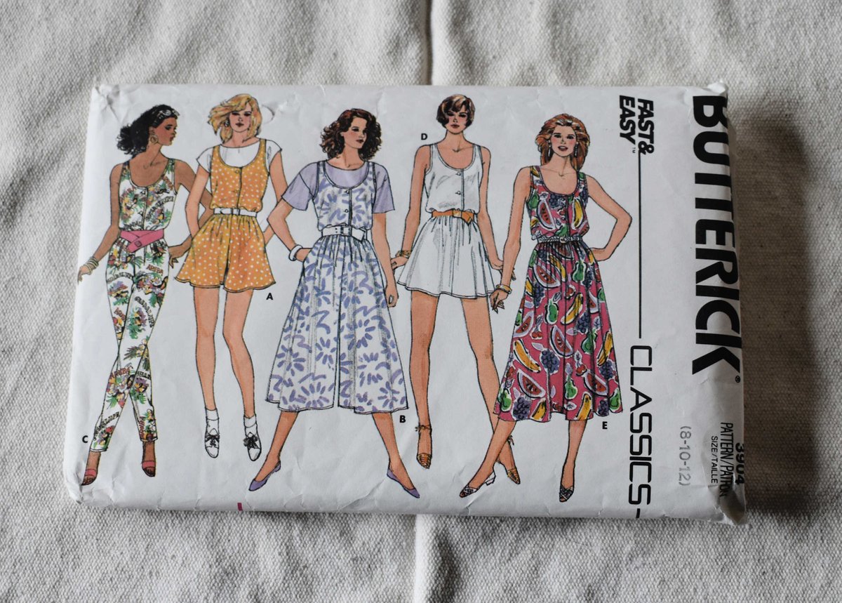DesignsKsf's tweet photo. Size 10, Vintage 1980s, Butterick 3904 Sewing Pattern, Misses Jumper, Romper, Dress, Mini Dress, Bust 32.5" https://t.co/5HHBk7cYa7 #birthday #easter #kidscrafts #butterick3904pptp #size10 #bust3233 #jumpsuitpattern #romperpattern #dresspattern https://t.co/oZZiovPWZR