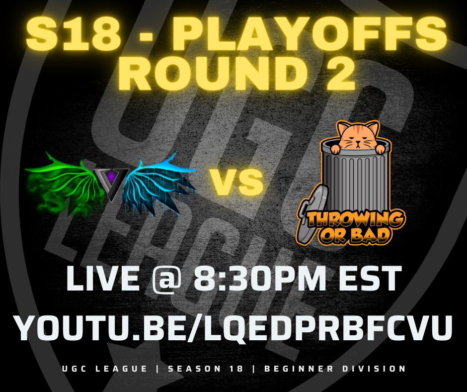 ugcleague's tweet image. 🔴LIVE NOW! UGC #Overwatch Season 18 - PLAYOFFS ROUND 2!!!

@VEL0ClTY (7-2) vs @ThrowingOrBad (6-3)

Casting w/ @theadamsmasher &amp;amp; @K4RMA_OW
Production by @XiunaOnline 

CHECK IT OUT  &amp;gt;&amp;gt;&amp;gt; youtu.be/LqEdprBfcVU