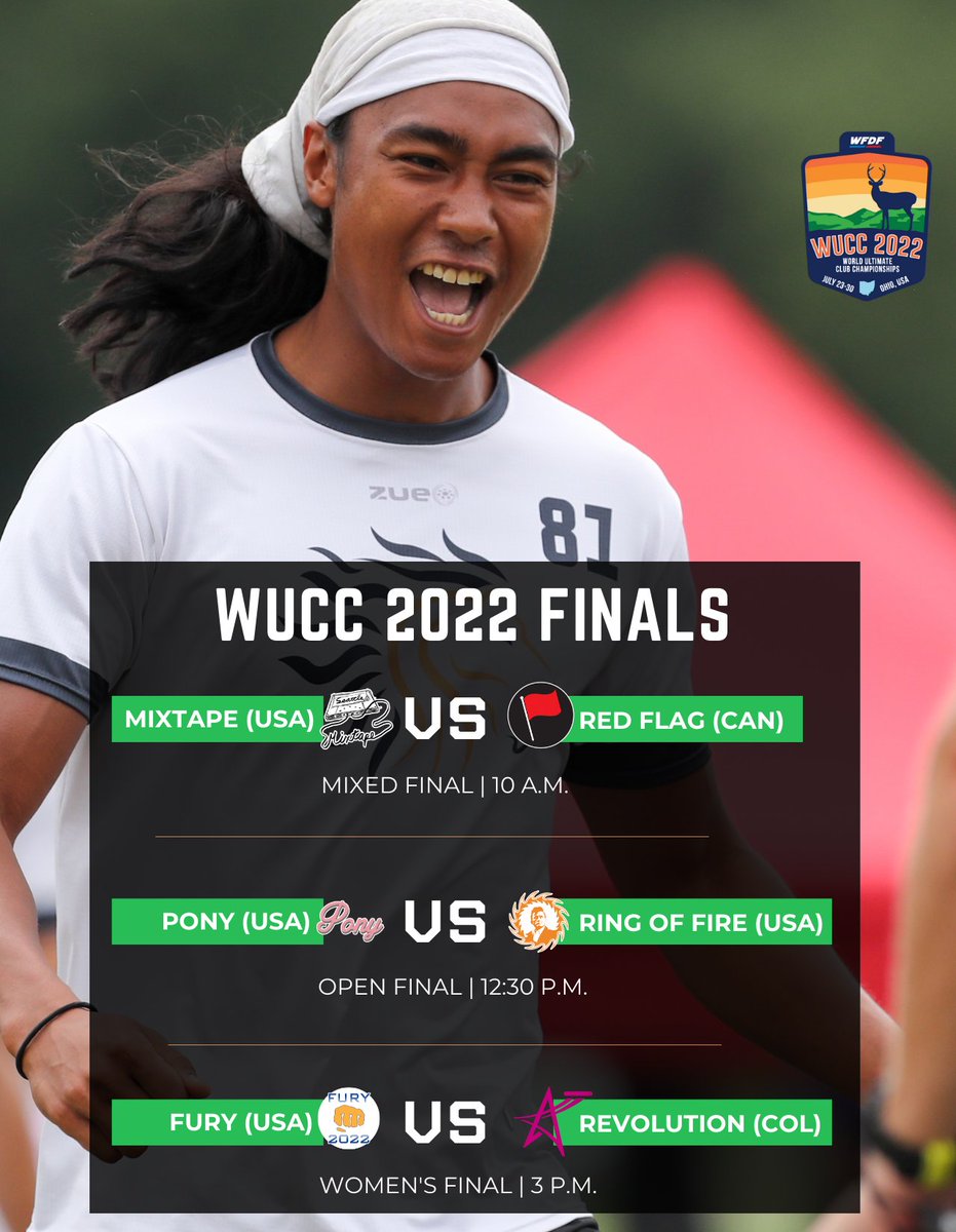 WorldFlyingDisc's tweet image. The matchups for tomorrow's Finals at @wfdf_wucc have been set. All games will be live-streamed for FREE on the @olympicchannel.

Watch the Finals live: olympics.com/en/olympic-cha…