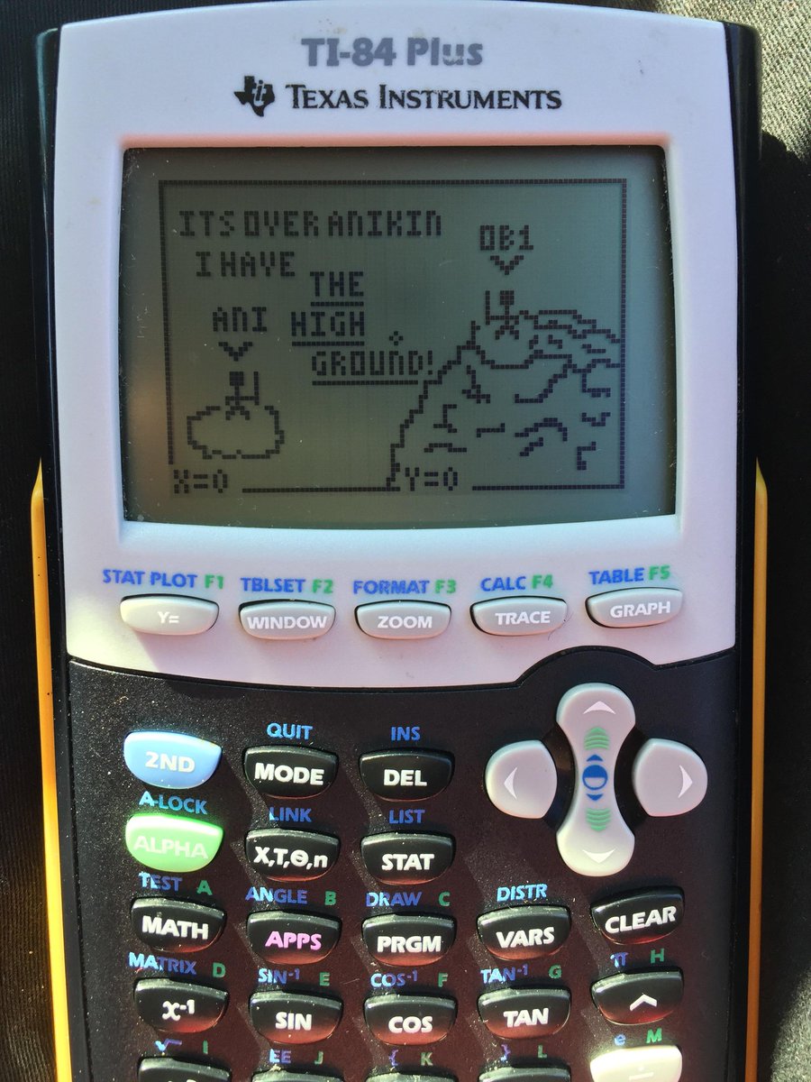StarWarsMath's tweet photo. The High Ground via @TICalculators
๐๐งฎ #T3IC #SpreadMathLove โค๏ธ #CAMT22
#StarWarsMath #MTBoS #ITeachMath #MathRocks #Maths #MathIsFun #MakeMathFun #elemmathchat #MathTeacher #STEM #Kenobi #EdTech #MathArt #MathEd #MathChat #Math #steam #MathWorkshop #Anakin #ObiWan https://t.co/f8G5uduANc