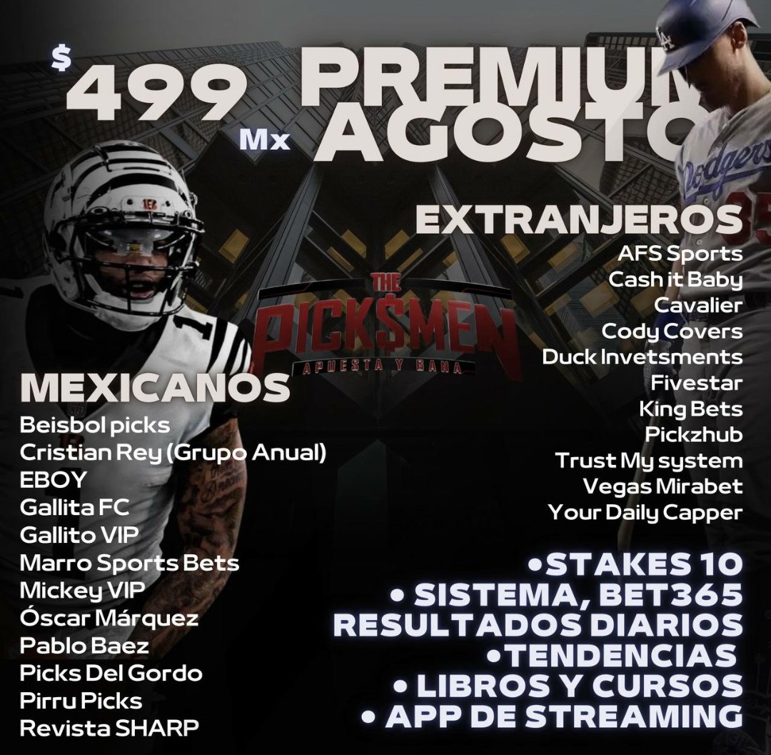 ThePicksMen's tweet photo. Grupo Premium Julio

Un solo grupo que incluye todo. 

Dos lugares para todo el mes: MG &amp; RT 

Cualquier interacción: lugar gratis todo el fin de semana. 

https://t.co/mvlkW2cxdL https://t.co/DEiTuPaIRh